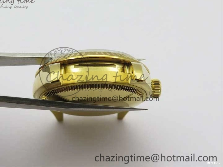 MiroTime 0408 Versatile Daydate 278288 31mm YG EWF Best Edition Green Malachite Dial Crystal Markers on YG President Bracelet ETA 2606